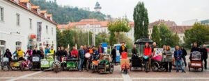 Cargobike Gettogether auf dem Mariahilfer Platz in Graz