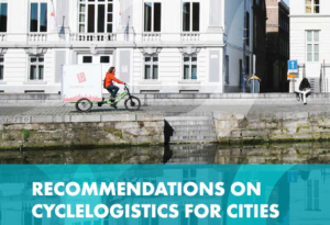 Ausschnitt Titelseite des ECF-Berichts "Recommendations on Cyclelogistics for Cities"